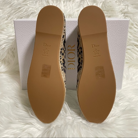 CHRISTIAN DIOR LOGO EMBROIDERED LEOPARD PRINT GRANVILLE ESPADRILLE 39 - Picture 8 of 12